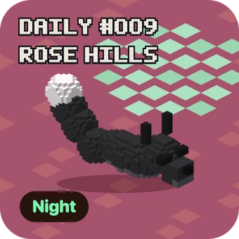 The Today's world widget: Daily #009, Rose Hills, Night, with the kitsune asleep