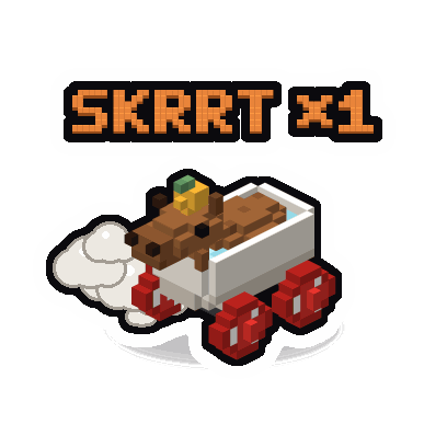 Sticker: SKRRT, Cappy's tub drifting with skid smoke